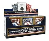 Paket von 12 Pokerkarten Bicycle Standard (6 Blau / 6 Rot)